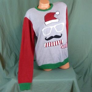 Ugly Christmas Sweater Large Mustache Women's